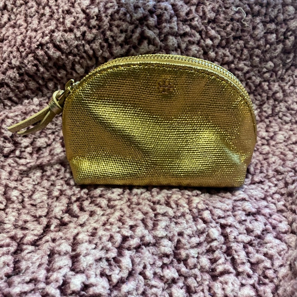 Tory Burch Small Gold Cosmetic Bag